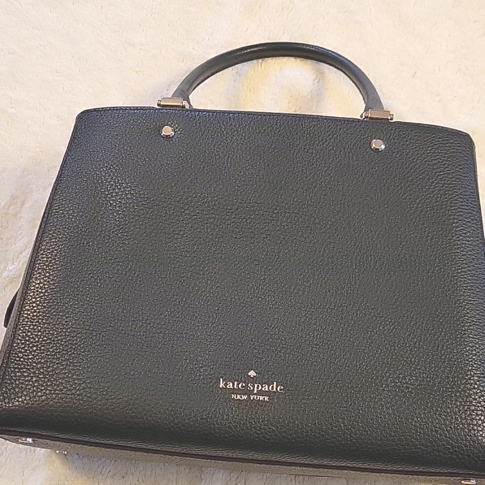 KATE SPADE TRIPLE COMPARTMENT SATCHEL IN DEEP EVERGREEN